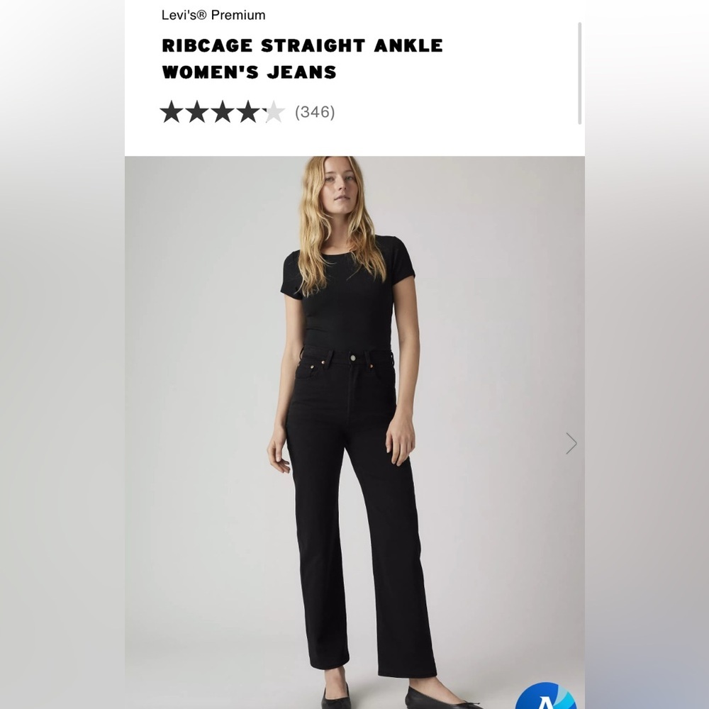 Levi’s Rib Cage Straight Ankle Jeans in black